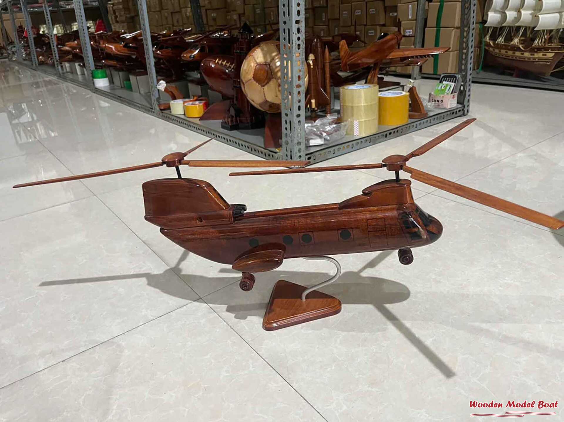 Wooden Helicopter Model (8) Wooden Model Boat Handicraft